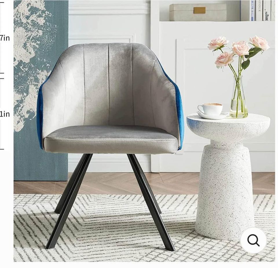 Brand New Velvet Blue/Grey Dinning Chairs