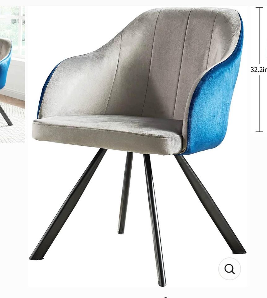 Brand New Velvet Blue/Grey Dinning Chairs