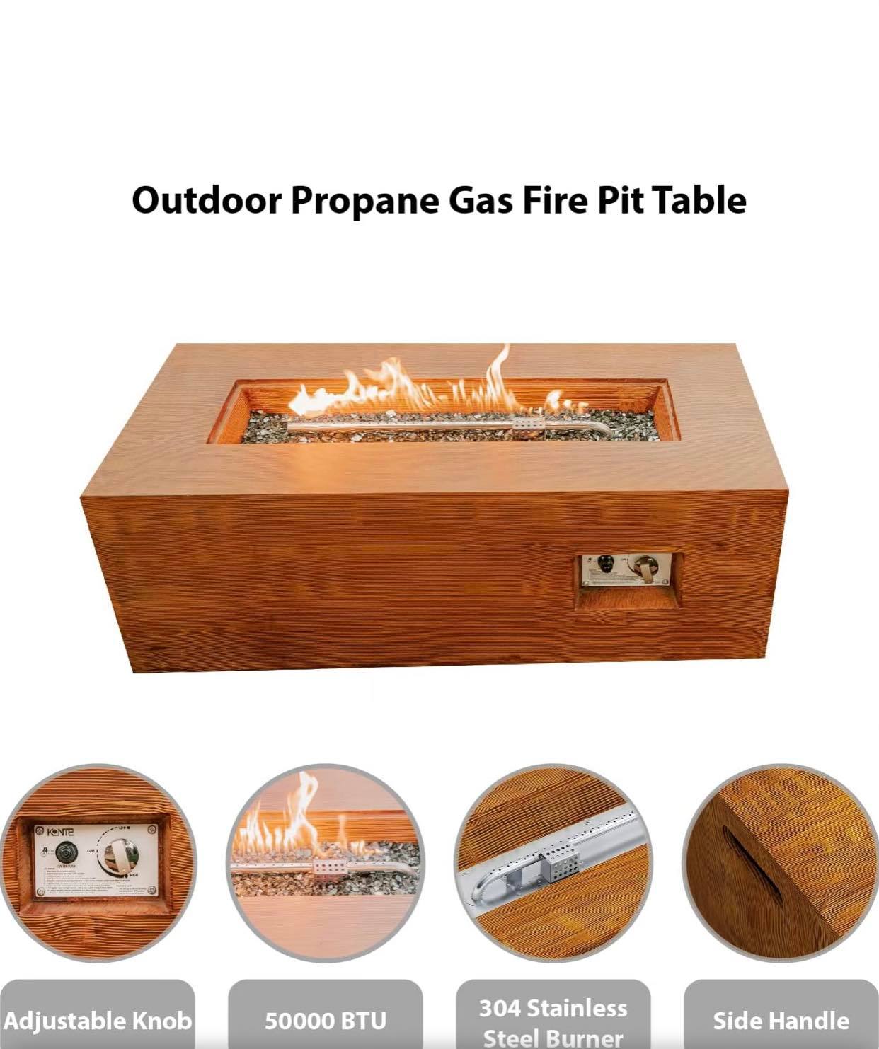 Brand New in Box 42"L Rectangular Propane Gas Smokeless Fire Pit