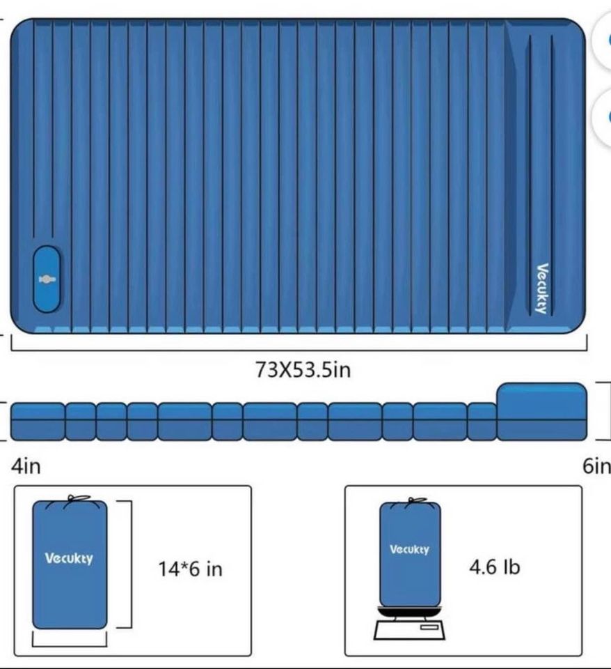 Self-Inflate Camping Mattress / Durable Sleeping Camping Mattress Woth Built In Pump