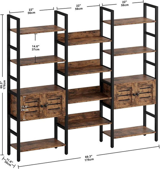 Brand New Triple Wide Display Shelf with Storage Cabinet/ Bookcase